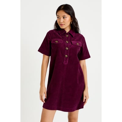 Robe courte droite en velours coton CACHE CACHE