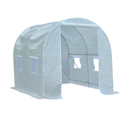 Serre de jardin tunnel surface sol 5 m² blanc OUTSUNNY