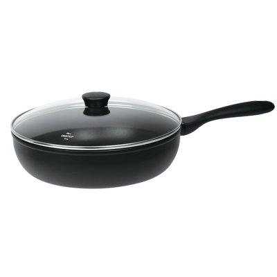 Sauteuse aluminium à poignée fixe avec couvercle en verre COOKWAY CRISTEL