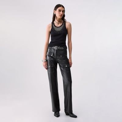 Pantalon en tissu enduit LIU JO