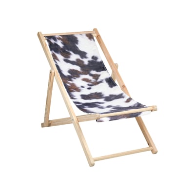Chilienne pliante en bois à motif vache LOVELY CASA
