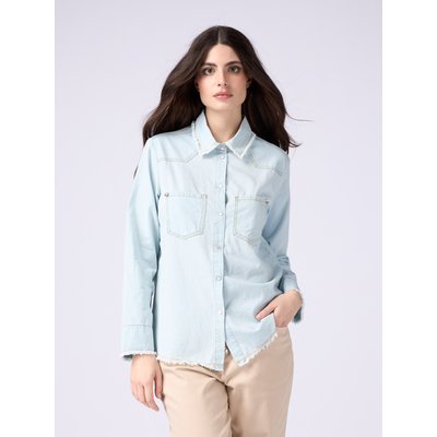 Chemise réalisée en denim léger délavé à la pierre OLTRE