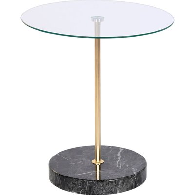 Table d'appoint en verre et acier RECOLLECTION