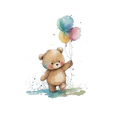 Tableau Sur Toile Ourson Ballons ENFANT CEANOTHE