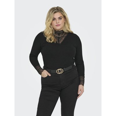 Gestreiftes Langarm-Shirt mit rundem Ausschnitt ONLY CARMAKOMA