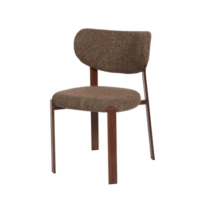 Chaise de salle à manger en tissu avec piètement finition noyer Dino (lot de 2) AMADEUS