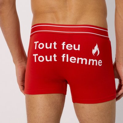 Boxer en micro à inscription 'tout feu tout flemme' TOUFLEMMIZ UNDIZ