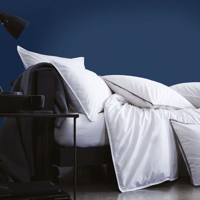 Housse de couette en percale de coton prestige 120 fils, VOLUPTÉ PURE BLANC CERISE