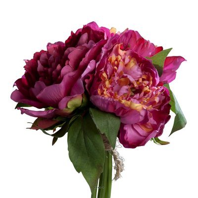 Bouquet de 3 Pivoines Fuchsia épanouies ARTIFICIELLES