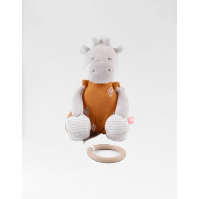 Peluche mini musicale Tiga en veloudoux, beige/ocre NOUKIE'S