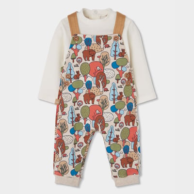 Ensemble en maille bébé garçon imprimé forêt BOBOLI