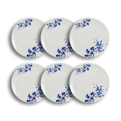 Lot de 6 assiettes plates en porcelaine 26,5cm, CENTAUREE NOVASTYL