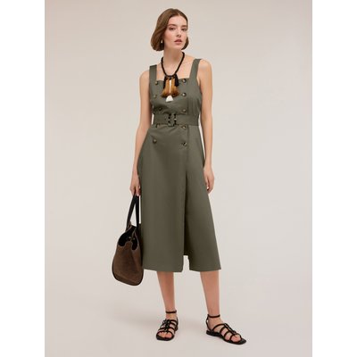 Robe en popeline de coton teinte unie MOTIVI