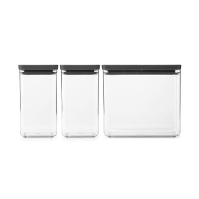 Lot de 3 bocaux empilables 2x1,6L & 1x3.5L BRABANTIA