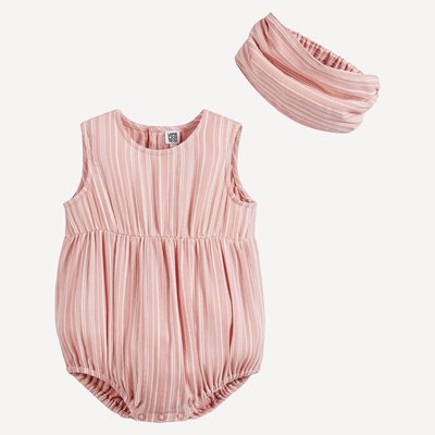 Striped Romper and Headband, 2 Piece Set LA REDOUTE COLLECTIONS