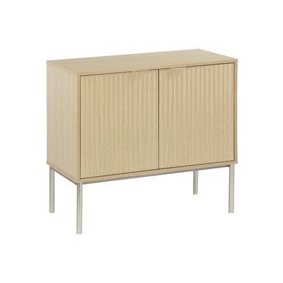 Buffet effet bois rainuré et métal 2 portes 80cm RICHMOND SWEEEK