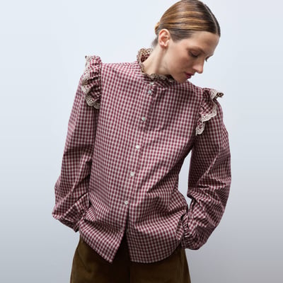 Chemise manches longues à carreaux en coton BIO GOTS MONOPRIX
