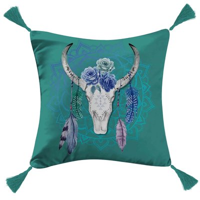 Coussin Toreo turquoise DOUCEUR D'INTÉRIEUR