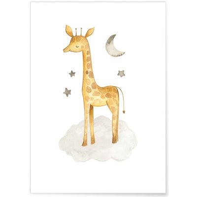Affiche Bébé Girafe L'AFFICHERIE