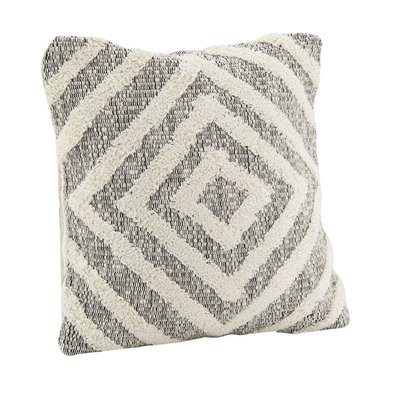 Coussin en coton écru et beige Losanges AUBRY GASPARD
