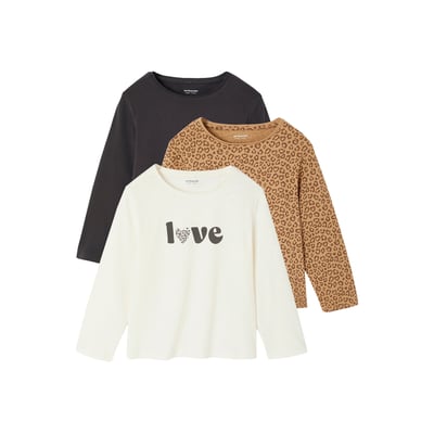 Lot de 3 t-shirts fantaisie manches longues VERTBAUDET