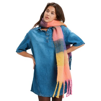 Mini-robe chemise à manches courtes en jean AFTERNOON SKIES. ROXY