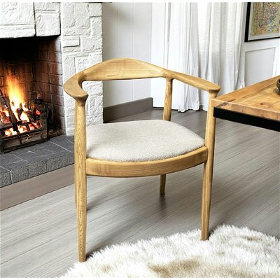 Chaise design en bouclette sable PALERME PIER IMPORT