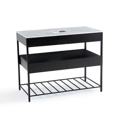 Mueble de lavabo con encimera de mármol blanco, Limpo AM.PM
