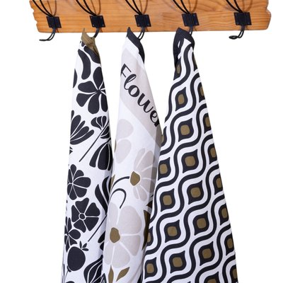 Lot de 3 torchons en coton Twisted Lime EDEN