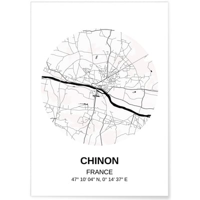 Affiche Carte Chinon L'AFFICHERIE