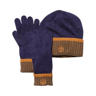 Coffret bonnet et gants marine TIMBERLAND