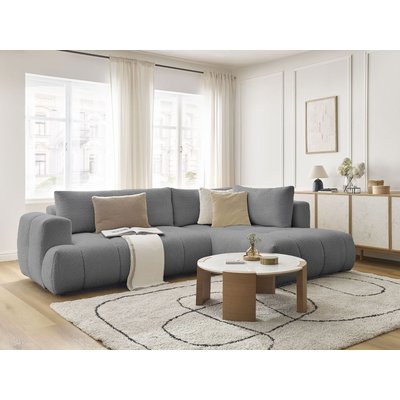 Canapé d'angle convertible 4 places en tissu bouclette, FUJI BOBOCHIC