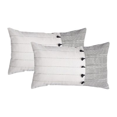Lot de 2 housses de coussin coton PINSTRIPE FEBRONIE