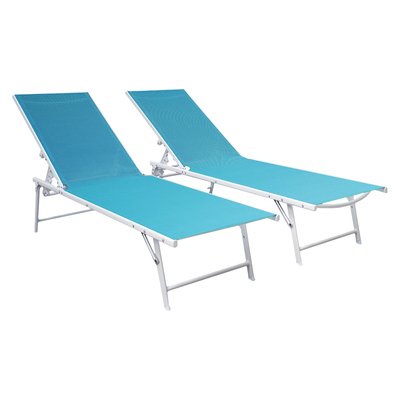 Bains de soleil textilène, lot de 2, Sicilia, SICILIA HAPPY GARDEN