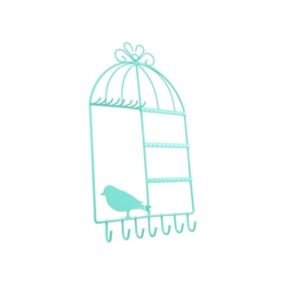 Porte bijoux cage à oiseaux Home sweet home Vert CMP