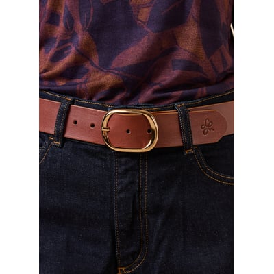 Ceinture en cuir boucle ovale LA FEE MARABOUTEE
