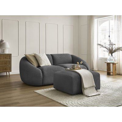 Canapé droit fixe 3 places en velours côtelé avec pouf, TINA BOBOCHIC