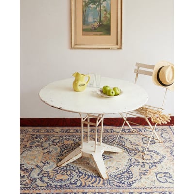 Table de jardin Art déco en métal patiné Romy N°1598 - Bon état DEBONGOUT