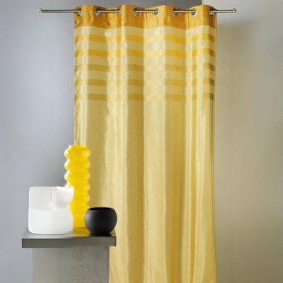 Rideau en shantung coloré avec parement ton sur ton HOME MAISON