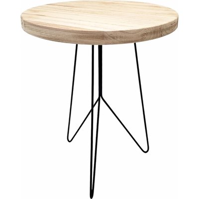 Table ronde bois naturel pieds métal  élégance moderne RECOLLECTION