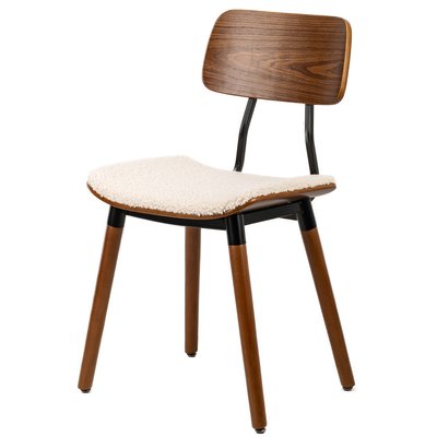 Lot de 2 chaises bois et bouclette, VICTORIA NORDLYS