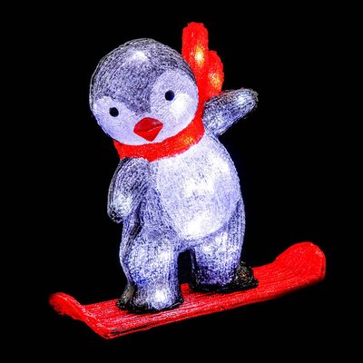 Pingouin lumineux extérieur H30cm 40 LED + transfo FEERIC LIGHTS & CHRISTMAS