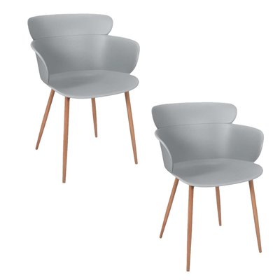 Lot de 2 fauteuils coque en polypropylène et métal THE HOME DECO FACTORY