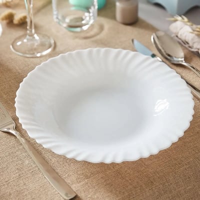 6 assiettes creuses blanches 23 cm -FESTON LUMINARC