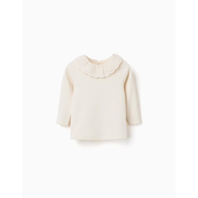 Top Beige Sans Manches Broderie Anglaise Andromede - 100% Coton - Taille 36 - Neuf Avec étiquettes