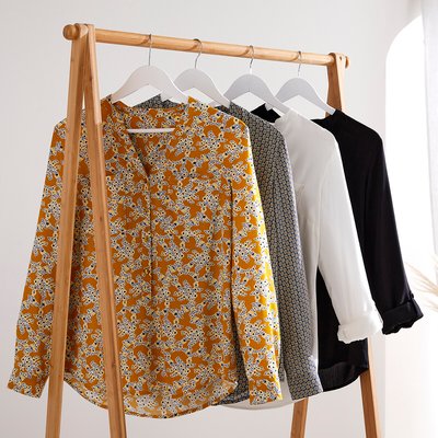 Tunique droite col V, toile fluide ANNE WEYBURN
