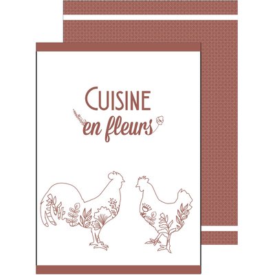 Torchon(s) imprimés en coton, Cuisines Des Coqs C DESIGN HOME TEXTILE