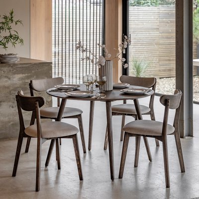 Hale Smoked Oak Round Dining Table SO'HOME