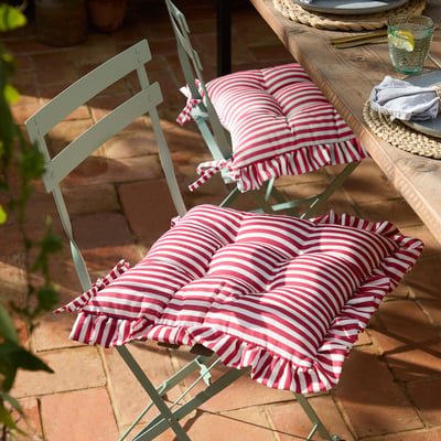 Set of 2 Millie Ruffle Indoor/Outdoor Seat Pads WYLDER