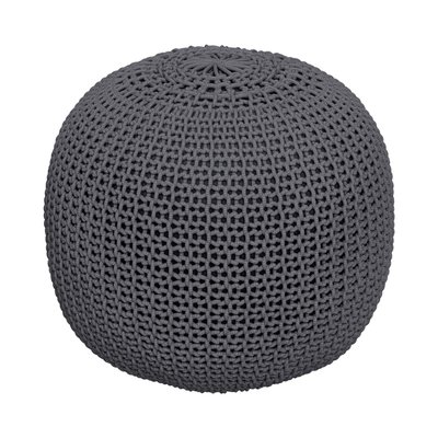 Pouf tricot rond en coton D40 cm - ELISA RENDEZ-VOUS DÉCO